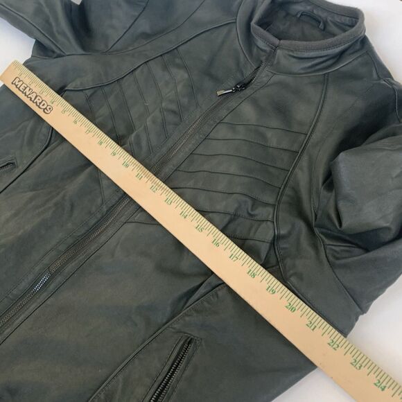 Bernardo Faux Leather Moto Jacket Women Size 1X/XL Rocker Biker Grunge Gray - Picture 9 of 14